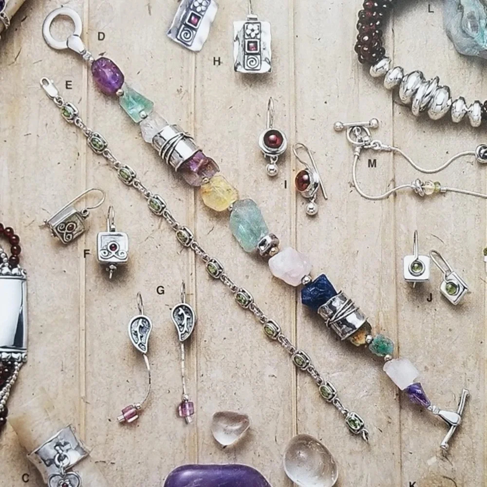 Vintage Silpada Citrine Amethyst Sterling Silver Gold-Filled Bead Bracelet B0710 - Picture 2 of 16